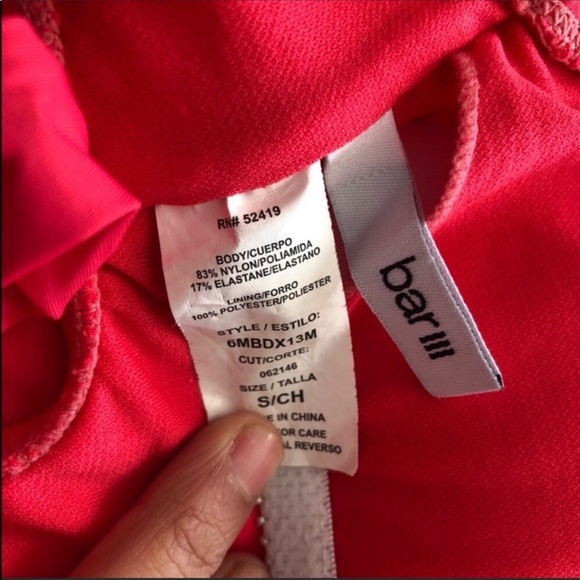 COPY - Bar 3 Coral pink drape front monokini size small - Picture 6 of 7